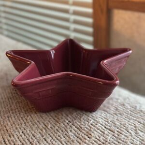Longaberger Star-Shaped Bowl - Deep Red 2.5” H x 7”W.
